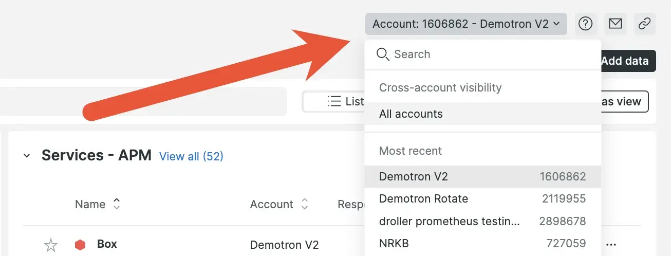 The account switcher The account switcher lets you switch between accounts.