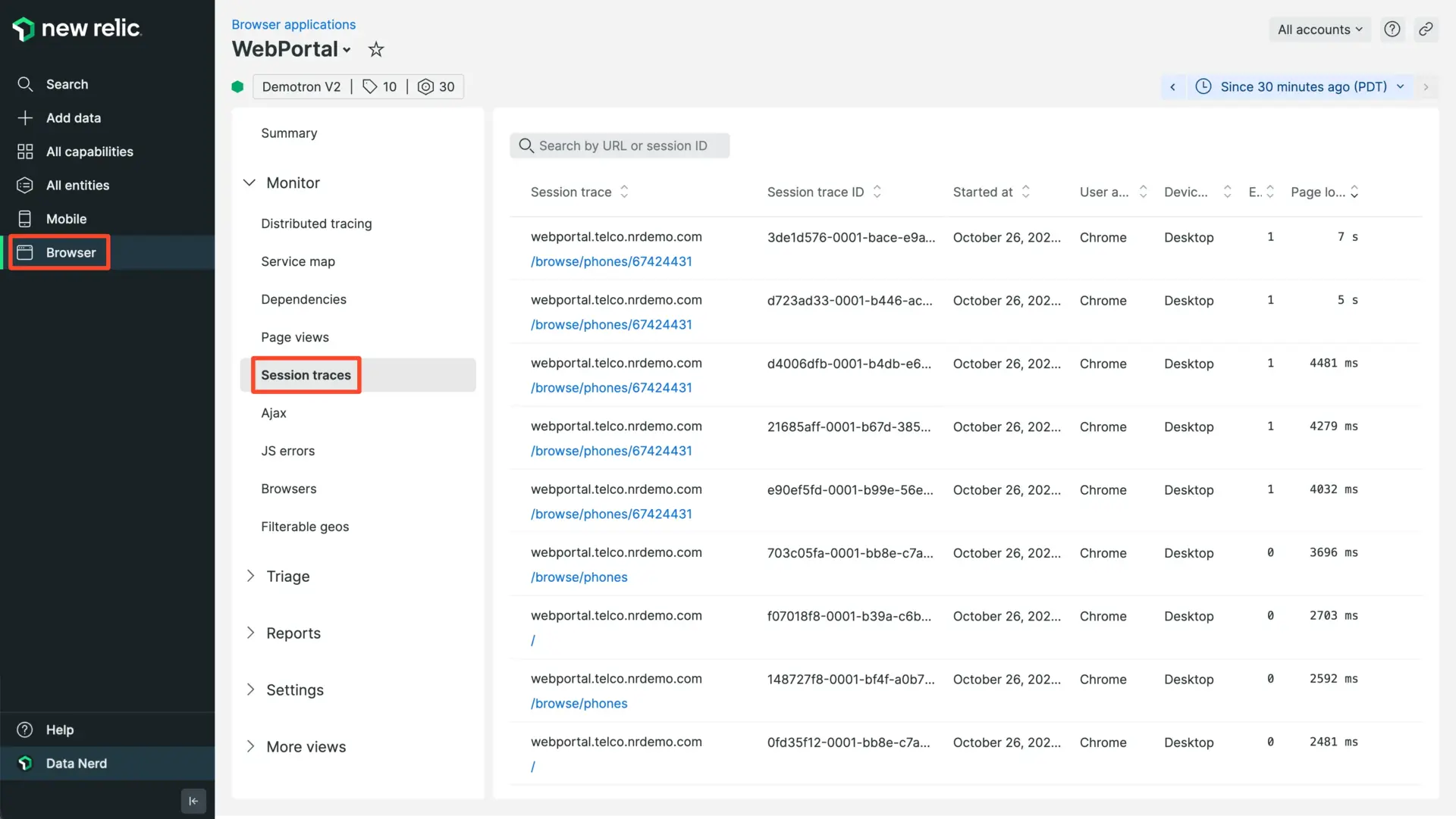 Session trace error details A screenshot of error details in a browser session trace