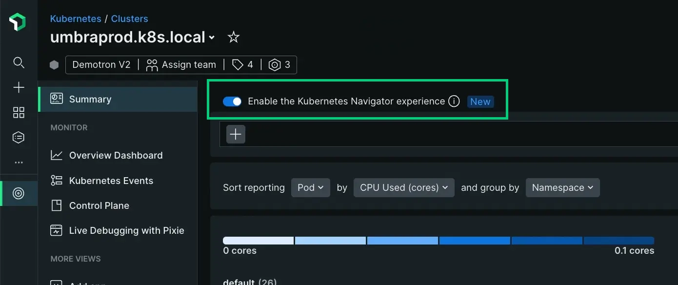 New Relic - Kubernetes Navigator Toggle New Relic - Kubernetes Navigator Toggle