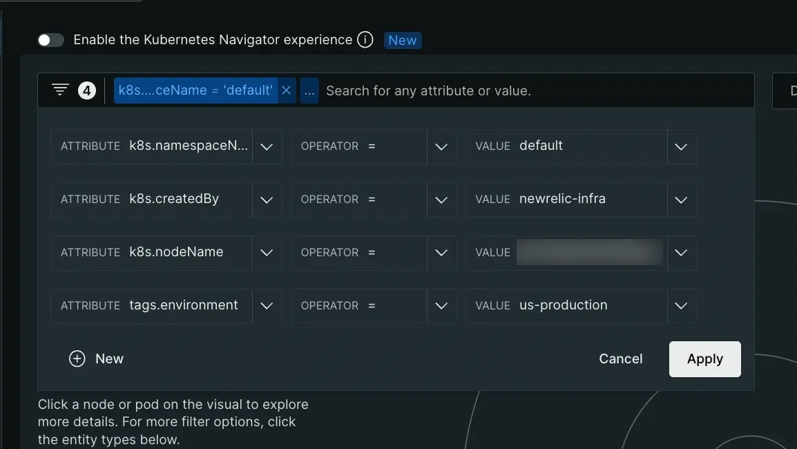 New Relic - Cluster explorer - Search New Relic - Cluster explorer - Search