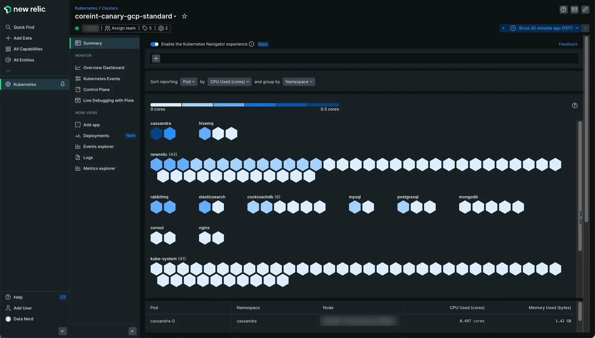 New Relic - Kubernetes Navigator New Relic - Kubernetes Navigator